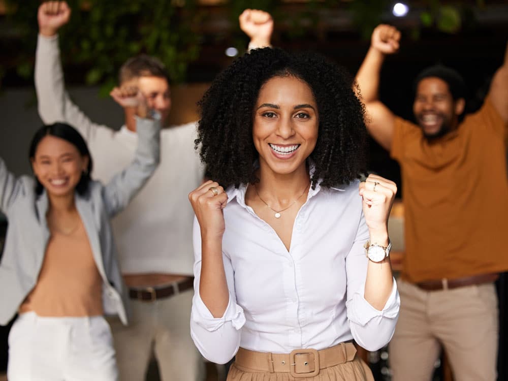 a group of people posing for the camera