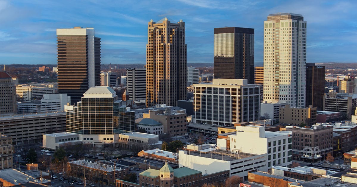 a tall building in a city
